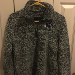 Penn state fuzzy 3 quarter zip up sweatshirt